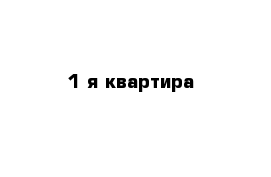 1-я квартира